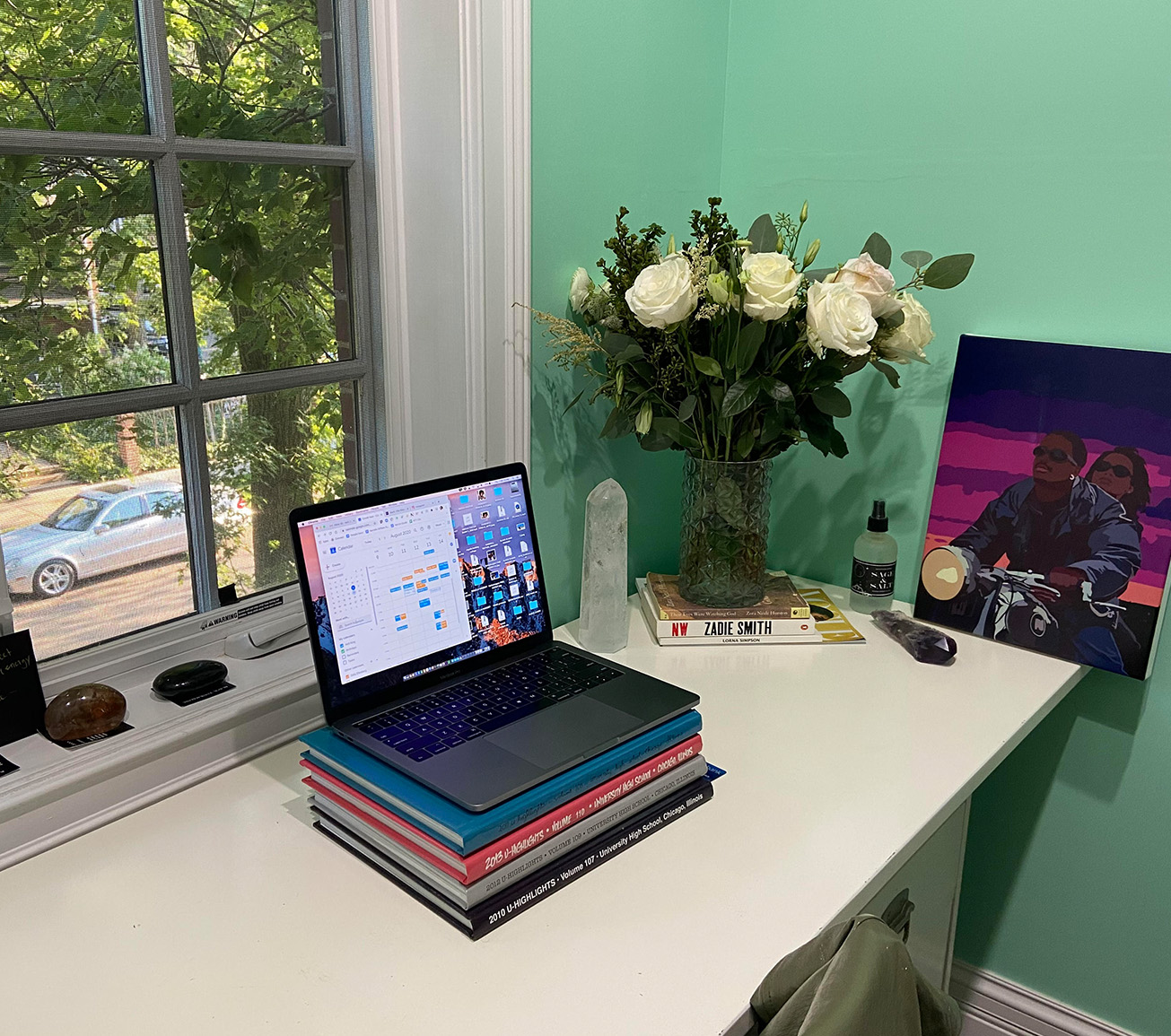  laptop on books